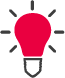 light bulb icon in pink and gray