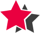 double star icon in pink and gray