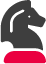 horse icon in gray and pink